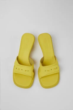 Dina Yellow Leather Sandals For Women -MK store K201374 003 CF