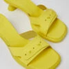 Dina Yellow Leather Sandals For Women -MK store K201374 003 DF