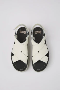 Oruga Up White Leather Sandals For Women -MK store K201399 002 CF