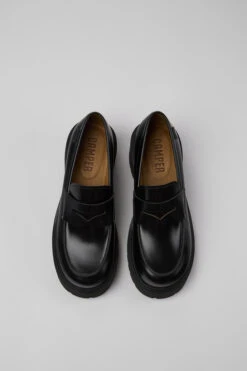 Milah Black Leather Loafers For Women -MK store K201425 002 CF