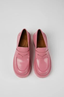 Milah Pink Leather Loafers For Women -MK store K201425 012 CF