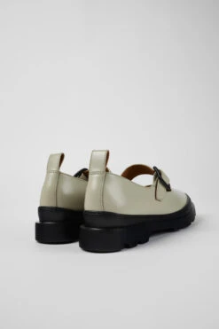 Brutus Gray Leather Mary Jane Flats For Women -MK store K201433 005 TF