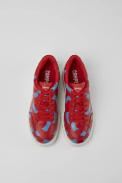 Runner K21 Red And Blue Printed Leather Sneakers For Women -MK store K201438 005 CF