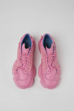 Karst Pink Leather And Textile Sneakers For Women -MK store K201439 007 CF