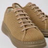 Runner Up Beige Recycled Leather Sneakers For Women 2 Runner Up Beige Recycled Leather Sneakers For Women -MK store K201457 001 DF