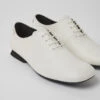 Casi Myra White Leather Shoes For Women
