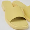 Dana Yellow Leather Sandals For Women