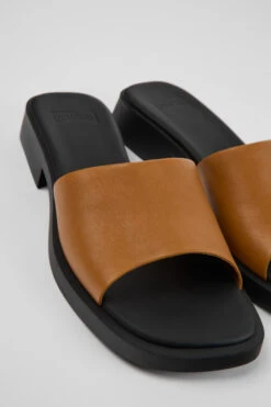 Dana Brown Leather Sandals For Women