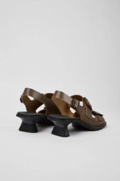 Dina Brown Leather Sandals For Women -MK store K201491 003 TF