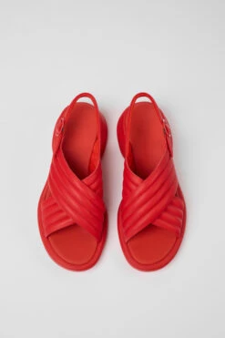 Spiro Red Leather Sandals For Women -MK store K201494 002 CF