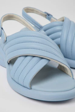 Spiro Blue Leather Sandals For Women