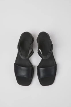 Kiara Black Leather Sandals For Women -MK store K201501 001 CF