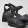 Kiara Black Leather Sandals For Women -MK store K201501 001 DF