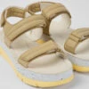 Oruga Up Beige Leather Sandals For Women -MK store K201509 007 DF
