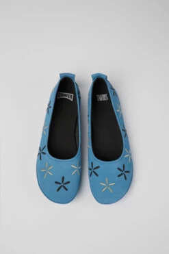 Twins Blue Nubuck Ballerinas For Women -MK store K201513 003 CF