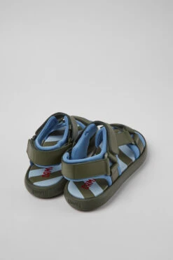 Pelotas Flota Green And Blue Leather And Textile Sandals For Women -MK store K201535 003 TF