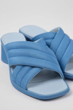 Kiara Blue Textile Sandals For Women