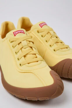Path Yellow Textile Sneakers For Women