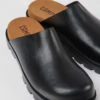 Brutus Sandal Black Leather Clogs For Women 2 Brutus Sandal Black Leather Clogs For Women -MK store K201545 001 DF