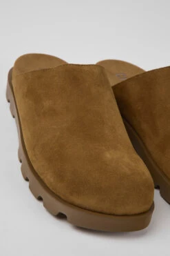 Brutus Sandal Brown Leather Clogs For Women