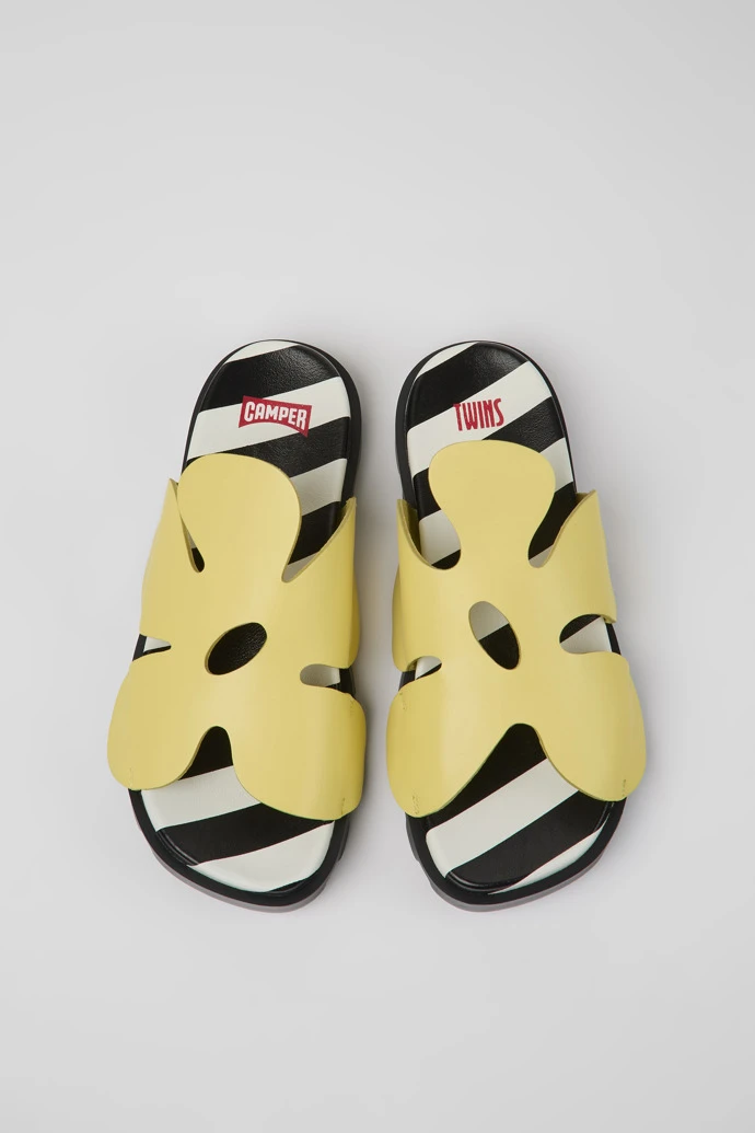 Twins Yellow Leather Sandals For Women 6 Twins Yellow Leather Sandals For Women - Image 4