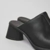 Kiara Black Leather Mules For Women -MK store K201561 001 DF