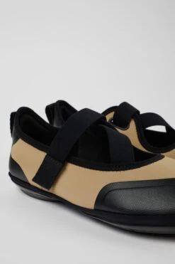 Right Beige Textile Ballerinas For Women