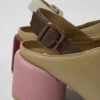 Twins Beige Leather Heels For Women