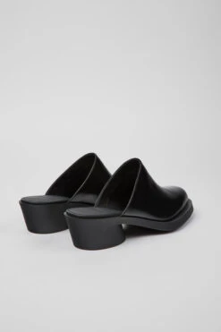Bonnie Black Leather Mules For Women -MK store K201575 001 TF