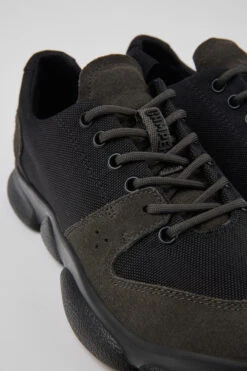 Karst Black Leather And Recycled PET Sneakers For Women