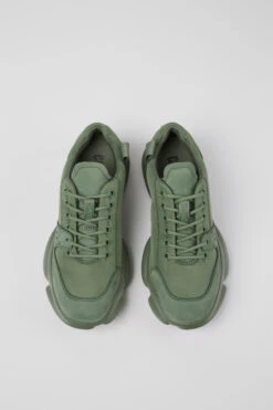 Karst Green Leather And Recycled PET Sneakers For Women -MK store K201589 003 CF