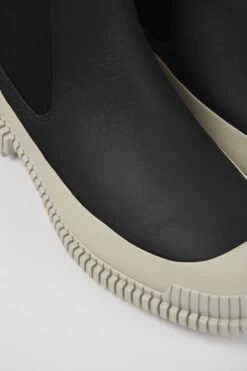 Pix Black Leather Chelsea Boots For Men