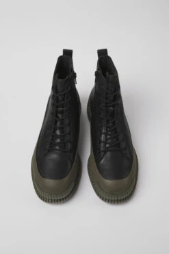 Pix Black And Green Leather Ankle Boots For Men -MK store K300277 012 CF