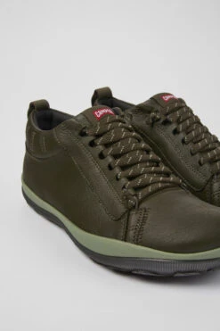 Peu Pista GORE-TEX GORE-TEX Green-gray Leather Shoes For Men