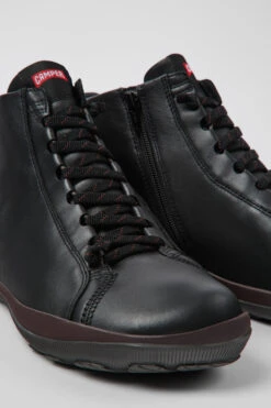 Peu Pista GORE-TEX GORE-TEX Black Leather Ankle Boots For Men