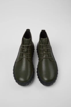 Ground MICHELIN Green-gray Leather Ankle Boots For Men -MK store K300330 015 CF