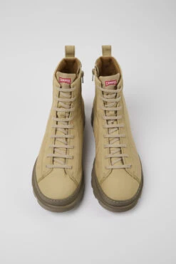 Brutus Beige Textile And Nubuck Ankle Boots For Men -MK store K300427 011 CF