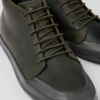 Chasis Dark Green Leather Ankle Boots For Men -MK store K300432 003 DF
