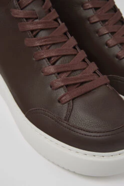 Runner K21 Burgundy Leather Sneakers For Men