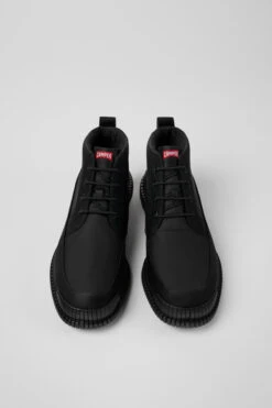 Pix Black Recycled Leather Lace-up Boots For Men 10 Pix Black Recycled Leather Lace-up Boots For Men -MK store K300471 001 CF