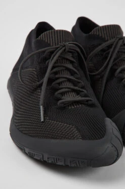 Path Black Textile Sneakers For Men