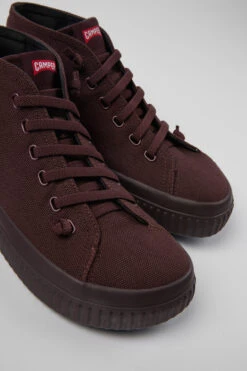 Peu Roda Burgundy Recycled Cotton Sneakers For Men