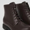 Neuman Brown Leather Ankle Boots For Women