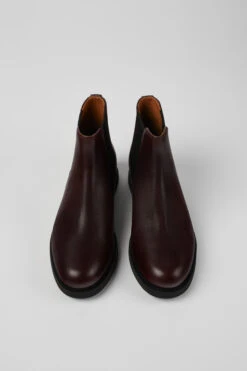 Iman Burgundy Leather Chelsea Boots For Women -MK store K400299 023 CF