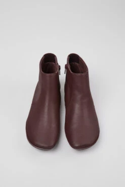 Right Burgundy Leather Ankle Boots For Women -MK store K400313 016 CF