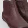 Right Burgundy Leather Ankle Boots For Women -MK store K400313 016 DF
