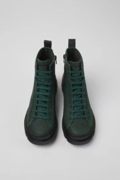 Brutus Green Nubuck Lace-up Boots For Women -MK store K400325 041 CF