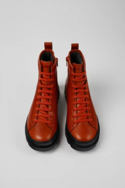 Brutus Red Leather Lace-up Boots For Women -MK store K400325 042 CF