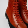 Brutus Red Leather Lace-up Boots For Women
