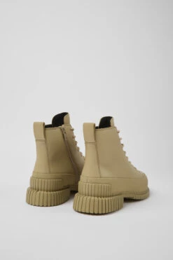 Pix Beige Leather Ankle Boots For Women -MK store K400388 013 TF